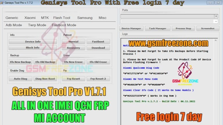 Genisys Tool Pro V1.7.1 MI Account